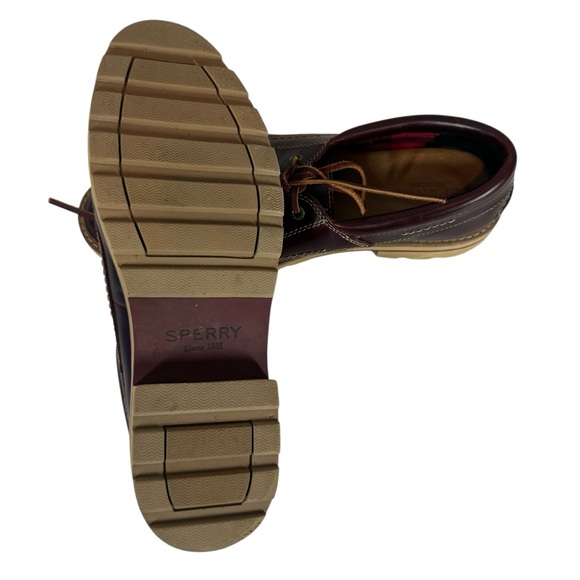 SPERRY Women's 9.5 Top-Sider Lug Sole Boat Shoe Galway Smooth Brown Leather - Picture 8 of 9